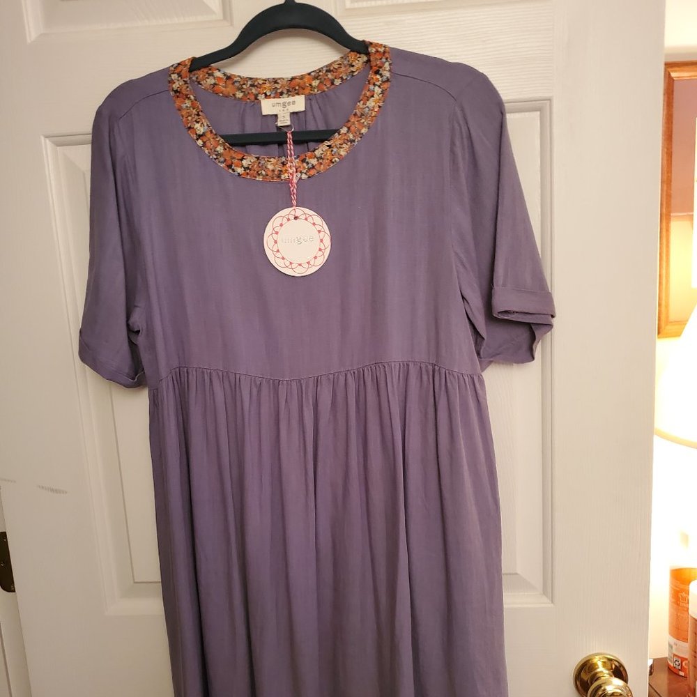 UMGEE SMALL NWT DENIM/LEOPARD TUNIC DRESS